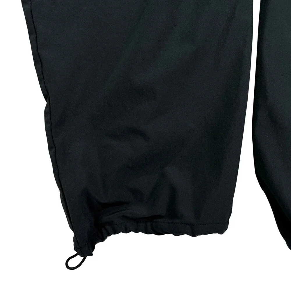 Abercrombie & Fitch Jumpsuit Womens L Black Smocked Waist Bungee Hem Athleisure - Picture 6 of 13